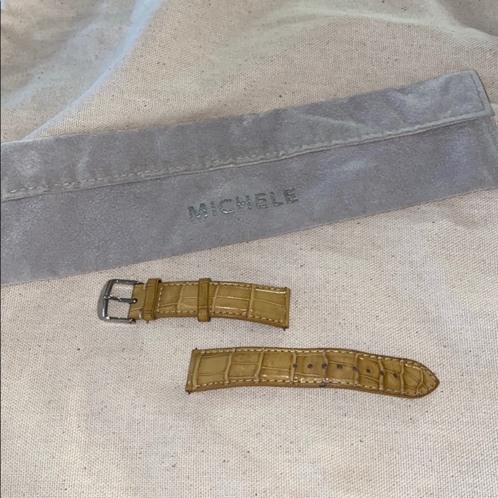 Michele watch alligator tan strap